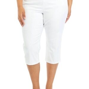 NEW Kim Rogers Plus Size Pull On Denim Capri White Pants Size 22W #30229371